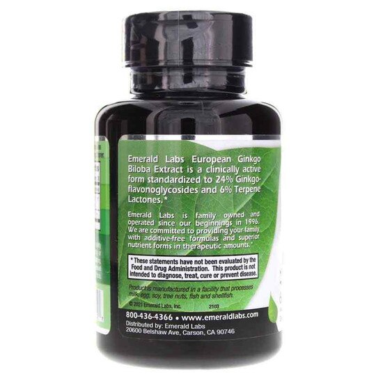 European Ginkgo Biloba, 60 Veg Capsules, EMD