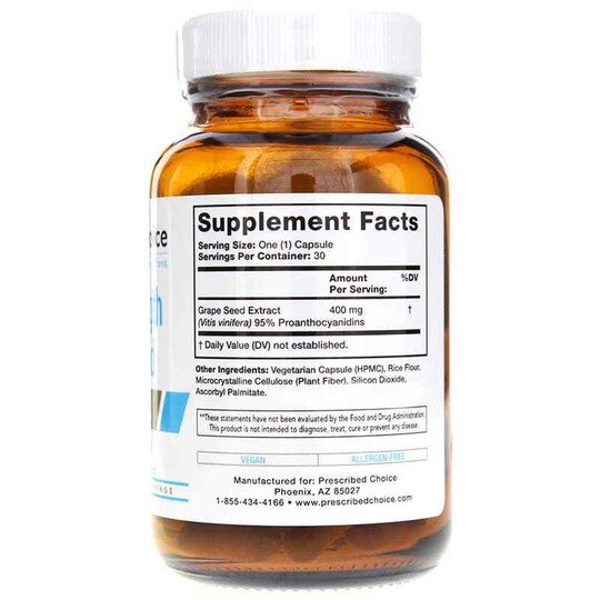 Extra Strength Grape Seed 400 Mg, 30 Veg Capsules, PRCH
