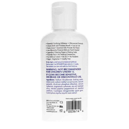 ExtraBrite Dazzling Mint Tooth Whitener without Fluoride, ED