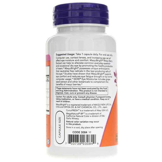 Eye Moisturize with MaquiBright, 60 Veg Capsules, NOW
