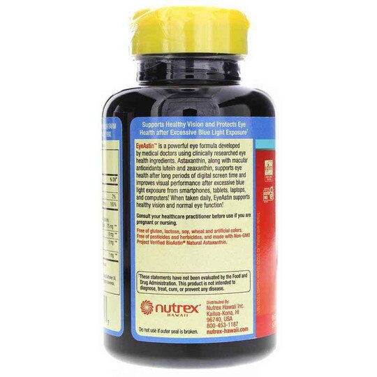 EyeAstin Hawaiian Astaxanthin, 60 Softgels, NXH