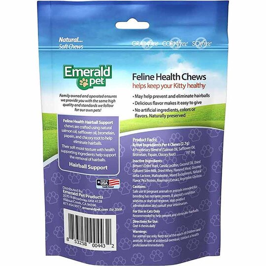 Feline Health Chews for Hairball Support, 2.5 Oz, EMDP