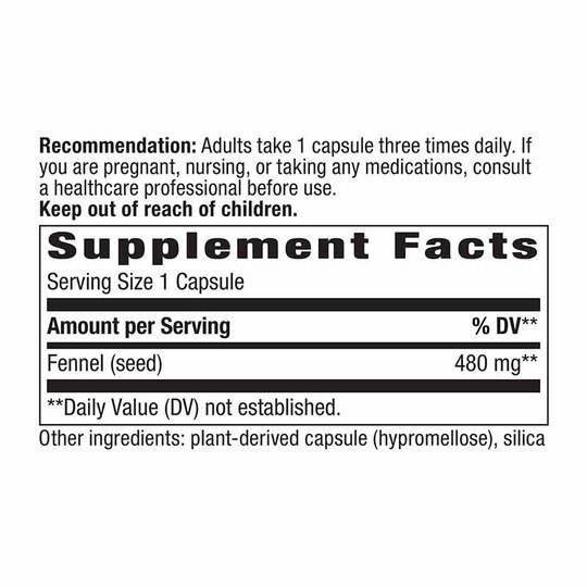 Fennel Seed, 100 Vegan Capsules, NWA