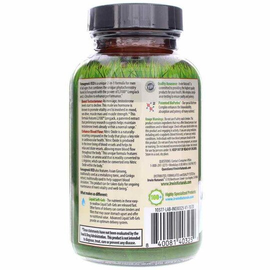 Fenugreek RED with Nitric Oxide Booster, Irwin Naturals