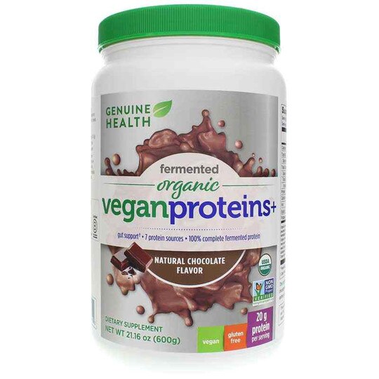 Fermented Organic Vegan Proteins+ Chocolate, 21.16 Oz, GNH