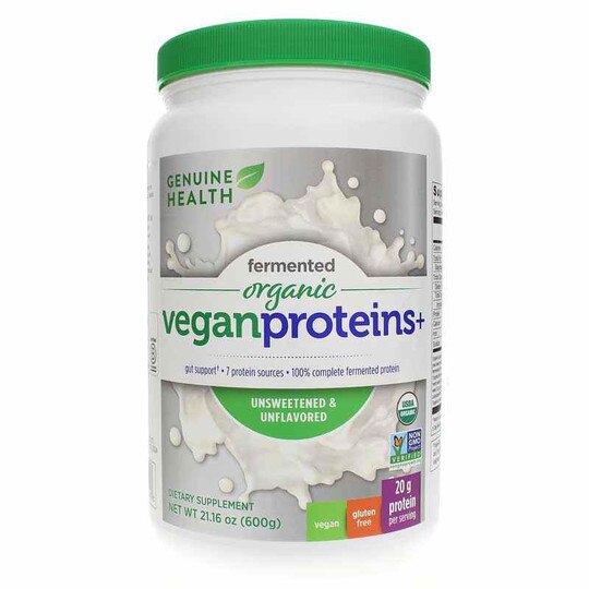 Fermented Organic Vegan Proteins+ Unflavored, 21.16 Oz, GNH