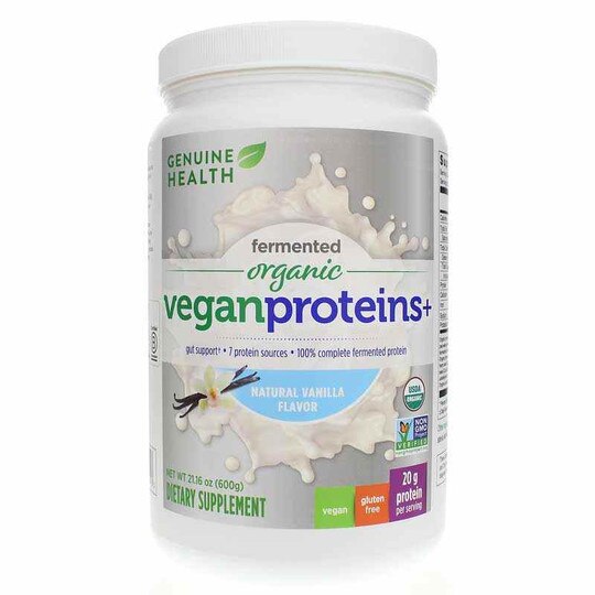 Fermented Organic Vegan Proteins+ Vanilla, 21.16 Oz, GNH