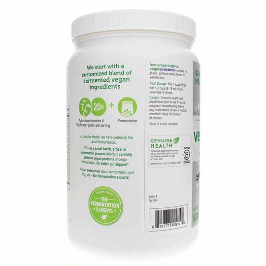 Fermented Organic Vegan Proteins+ Vanilla, 21.16 Oz, GNH