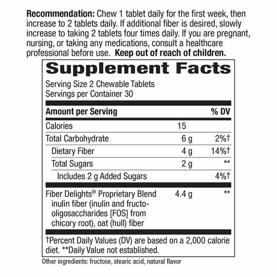 Fiber Delights, 60 Chewable Tablets, NWA