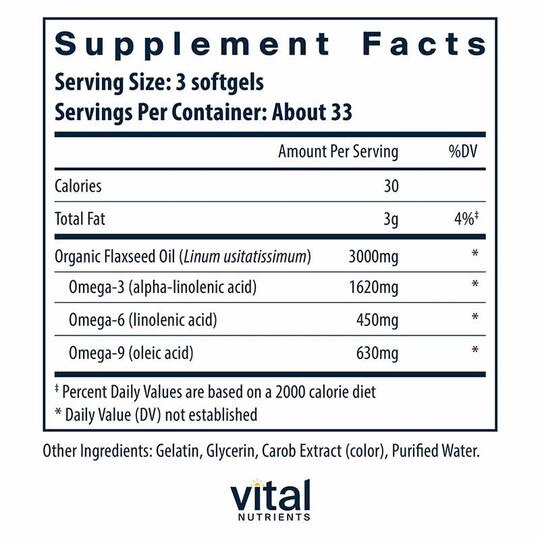 Flax Oil, 100 Softgels, VTN