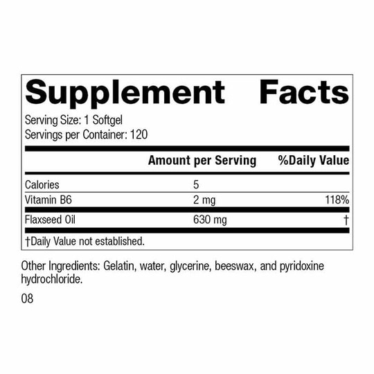 Flax Oil with B6, 120 Softgels, SP