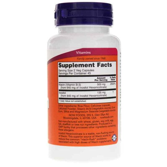 Flush-Free Niacin 250 Mg, 90 Veg Capsules, NOW