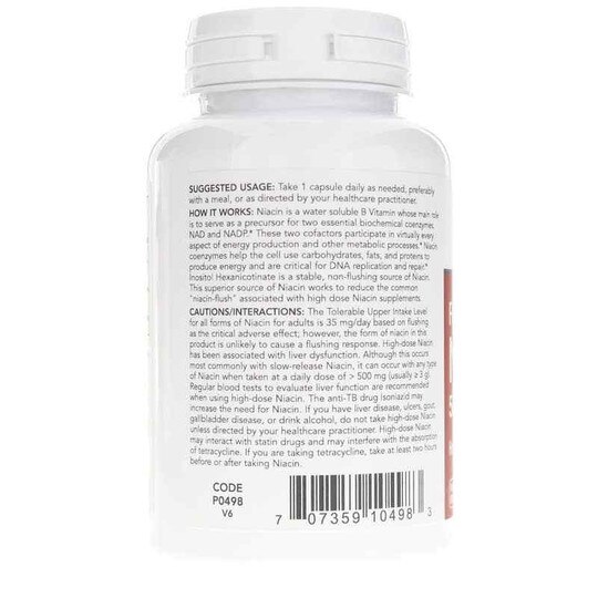 Flush-Free Niacin 500 Mg, 90 Veg Capsules, PFLB
