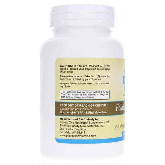 Folate Methylation, 60 Veg Capsules, PRTO