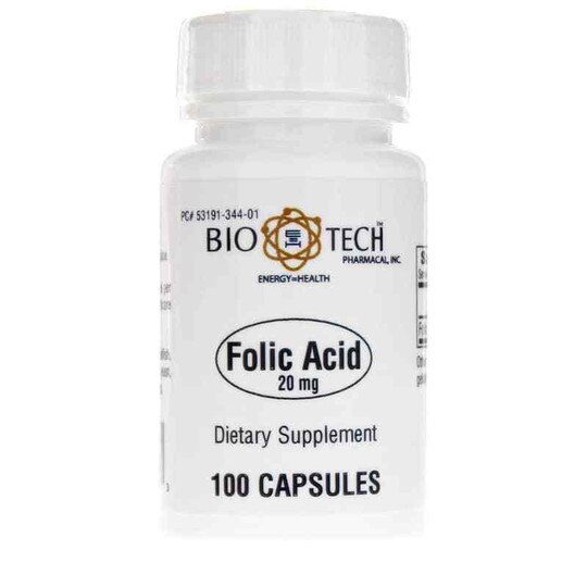 Folic Acid 20 Mg, 100 Capsules, BTP