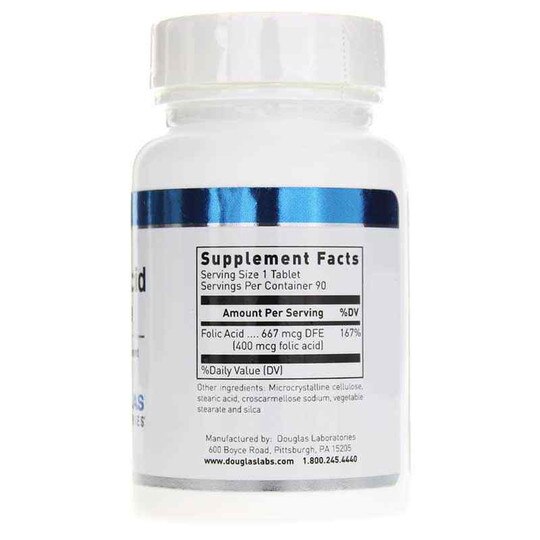 Folic Acid 400 Mcg, 90 Tablets, DGL