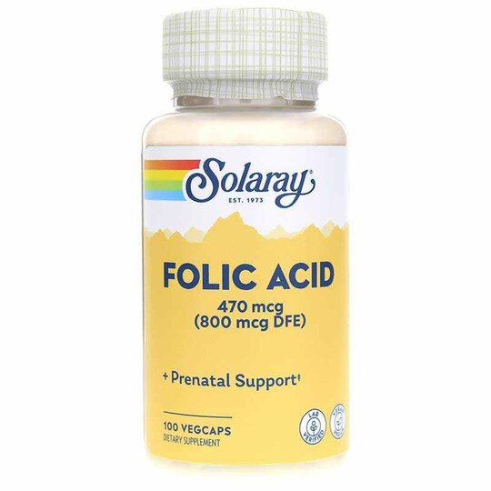 Folic Acid 470 Mcg (800 Mcg DFE), 100 Veg Capsules, SLR