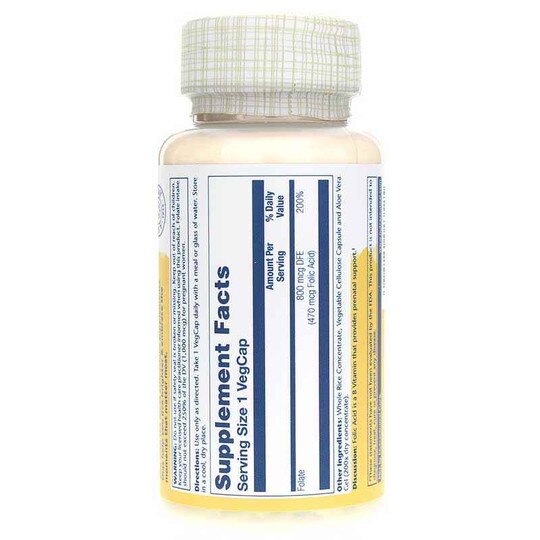 Folic Acid 470 Mcg (800 Mcg DFE), 100 Veg Capsules, SLR