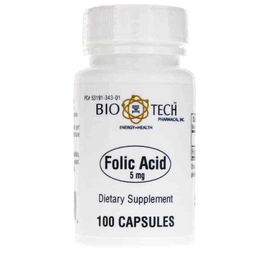 Folic Acid 5 Mg, 100 Capsules, BTP