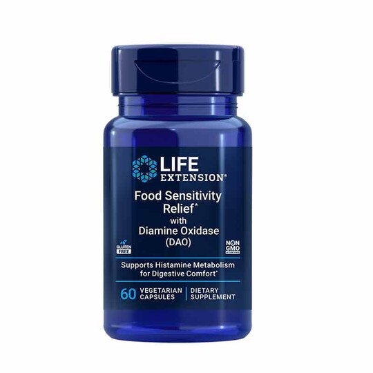 Food Sensitivity Relief with DAO, 60 Vegetarian Capsules, LFE