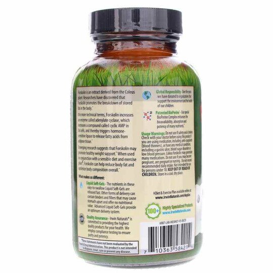 Forskolin Fat-Loss Diet, 60 Liquid Softgels, IRN