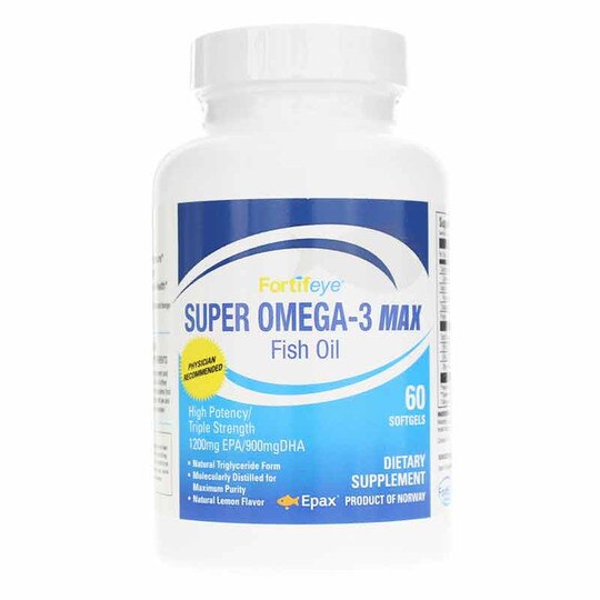 Fortifeye Super Omega 3 MAX Fish Oil, 60 Softgels, FFV