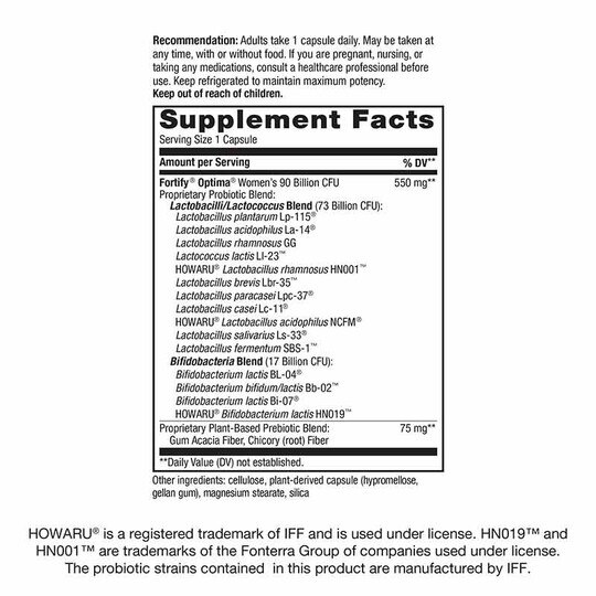 Fortify Optima Women's 90 Billion, 30 Veg Capsule, NWA