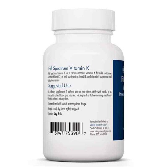 Full Spectrum Vitamin K, 90 Softgels, ARG