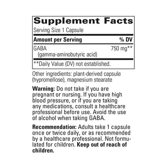 Gaba, 60 Veg Capsules, INT