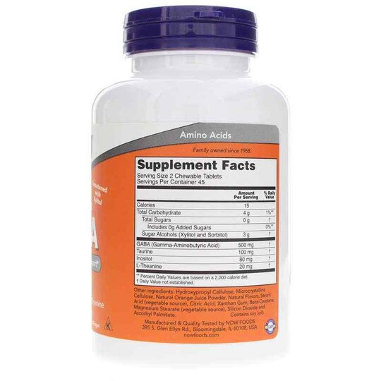 GABA Chewable, 90 Chewables, NOW