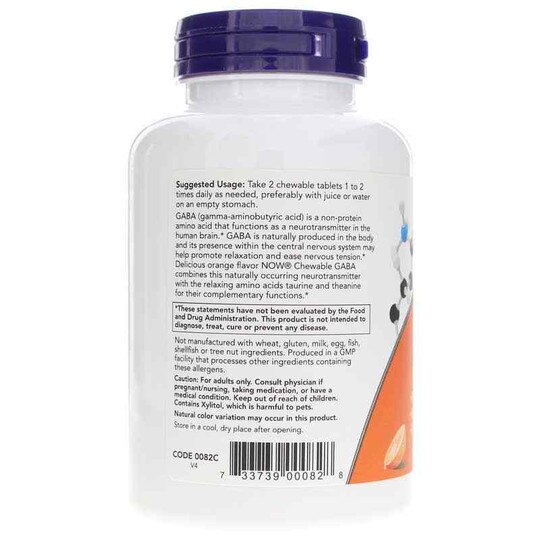 GABA Chewable, 90 Chewables, NOW