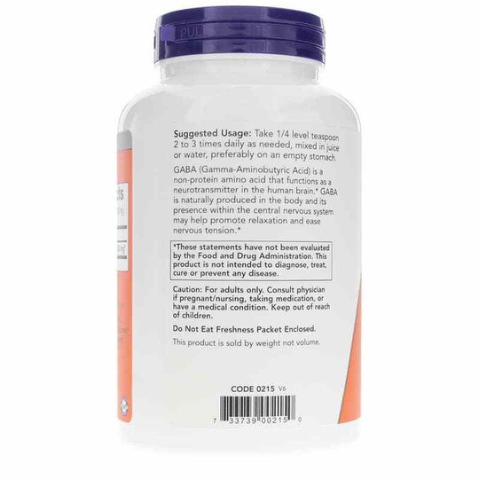 GABA Pure Powder, 6 Oz, NOW