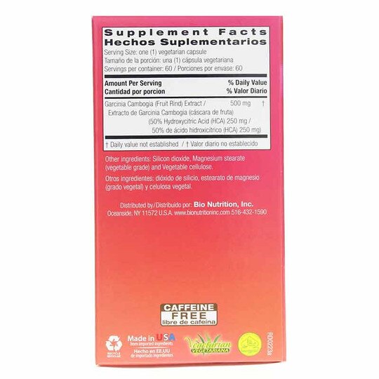Garcinia Cambogia 500 Mg, 60 Veg Capsules, BNU