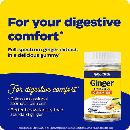 Ginger & Vitamin B6 Gummies, 60 Gummies, ENZ