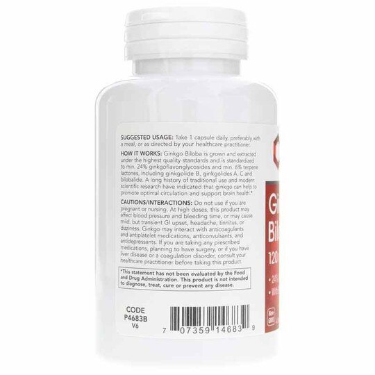 Ginkgo Biloba 120 Mg, 100 Veg Capsules, PFLB