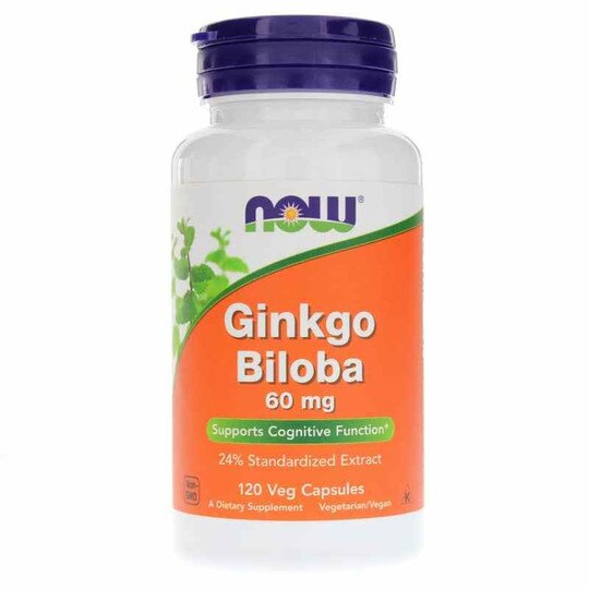 Ginkgo Biloba 60 Mg, 120 Veg Capsules, NOW