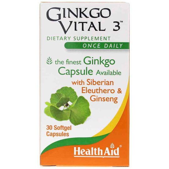 Ginkgo Vital 3 Once Daily, 30 Softgels, HAA