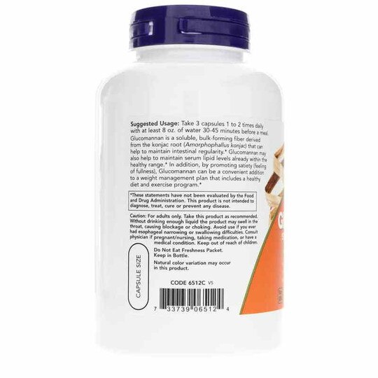 Glucomannan 575 Mg, 180 Capsules, NOW