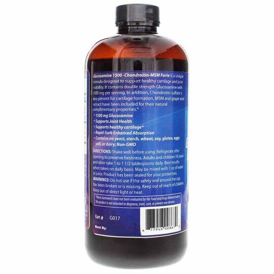 Glucosamine 1500 Chondroitin-MSM Liquid, 16 Oz, DRA
