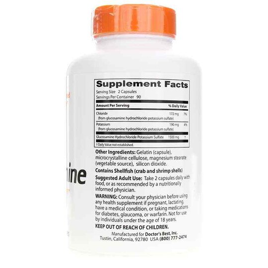 Glucosamine Sulfate 750 Mg, 180 Capsules, DRB