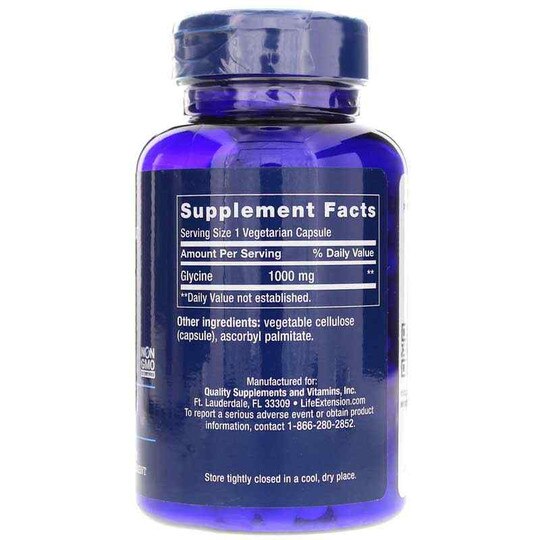 Glycine 1000 Mg, 100 Veg Capsules, LFE