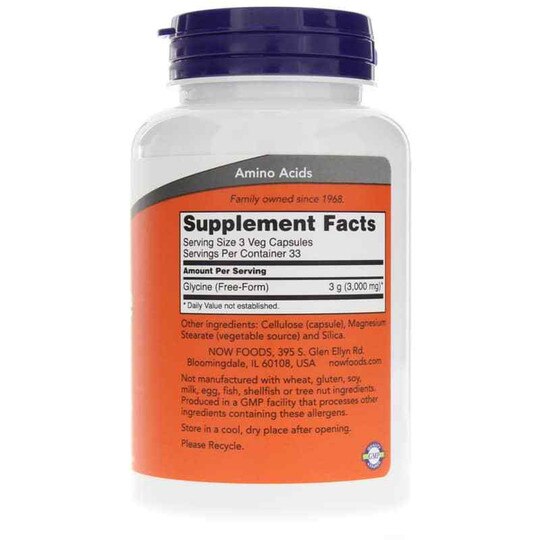 Glycine 1000 Mg, 100 Veg Capsules, NOW
