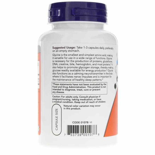 Glycine 1000 Mg, 100 Veg Capsules, NOW
