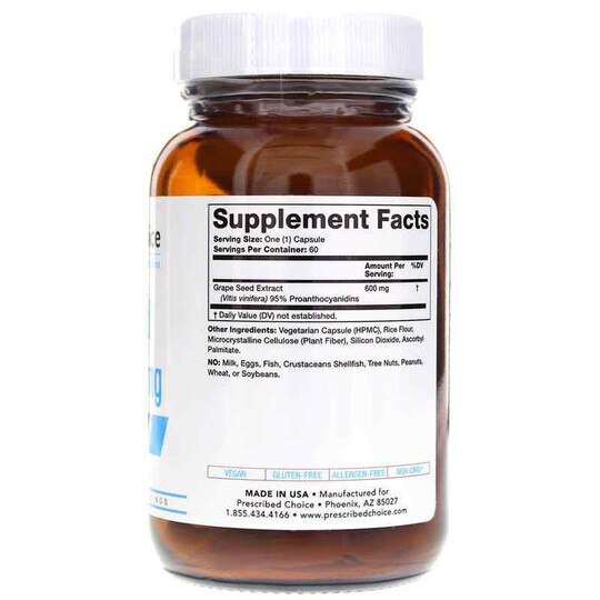Grape Seed Extract 600 Mg, 60 Capsules, PRCH