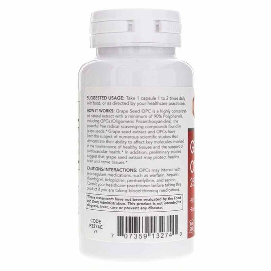 Grape Seed OPC 250 Mg, 90 Veg Capsules, PFLB
