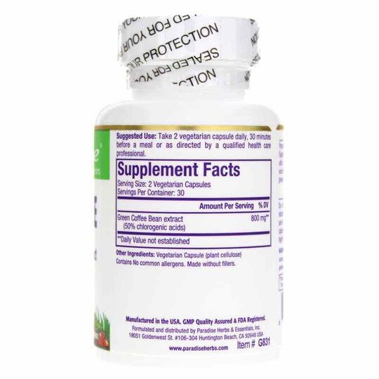 Green Coffee Bean, 60 Veg Capsules, PHE