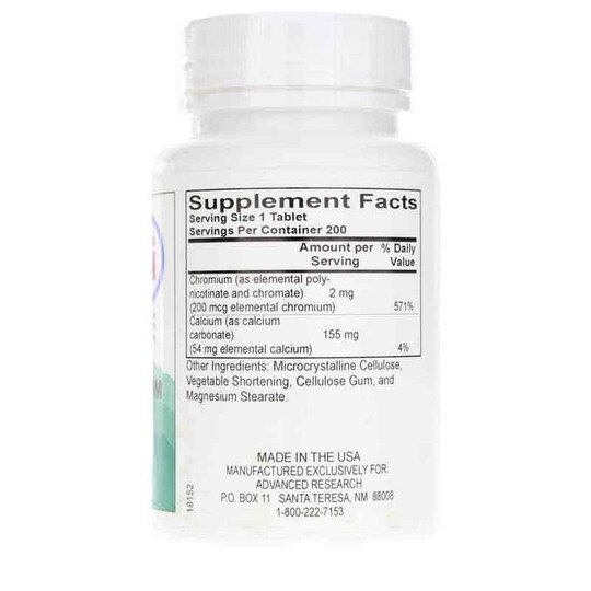 GTF Chromium 200 Mcg, 200 Tablets, ADR