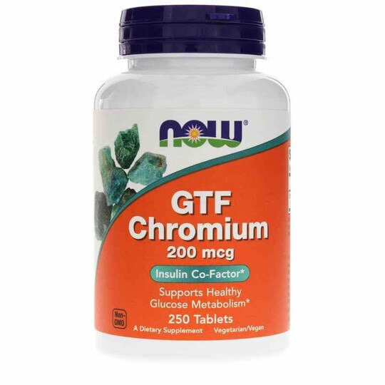GTF Chromium 200 Mcg, 250 Tablets, NOW