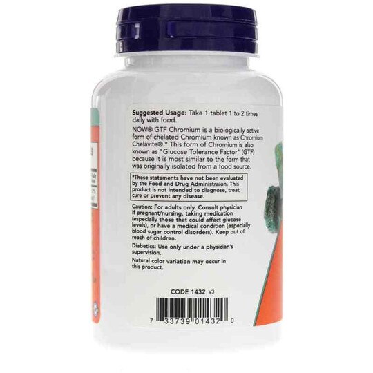 GTF Chromium 200 Mcg, 250 Tablets, NOW