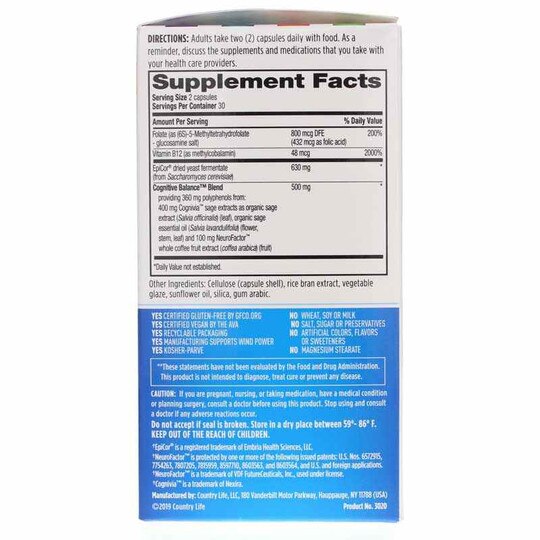 Gut Connection Cognitive Balance, 60 Vegan Capsules, CTL